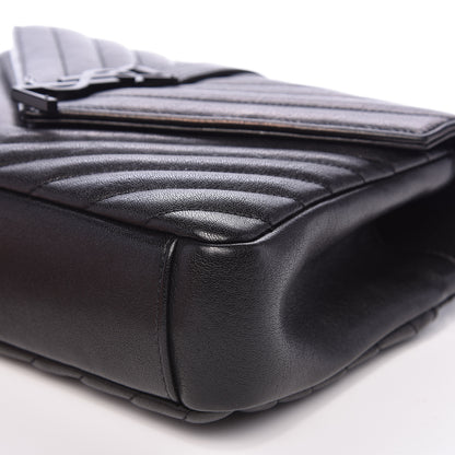Saint Laurent Sheepskin Matelasse Chevron Monogram Medium College Bag Black 10 of 16