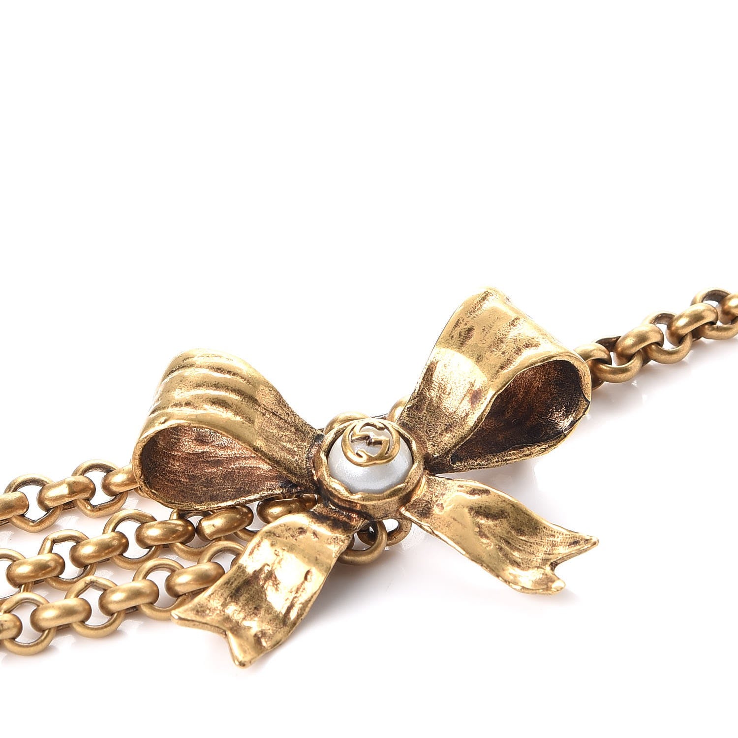 Gucci Chain GG Bow Belt Antique Gold 6 of 6