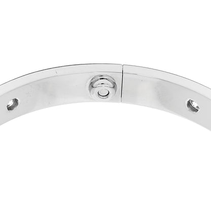 Cartier 18K White Gold 10 Diamond LOVE Bracelet 17 8 of 8