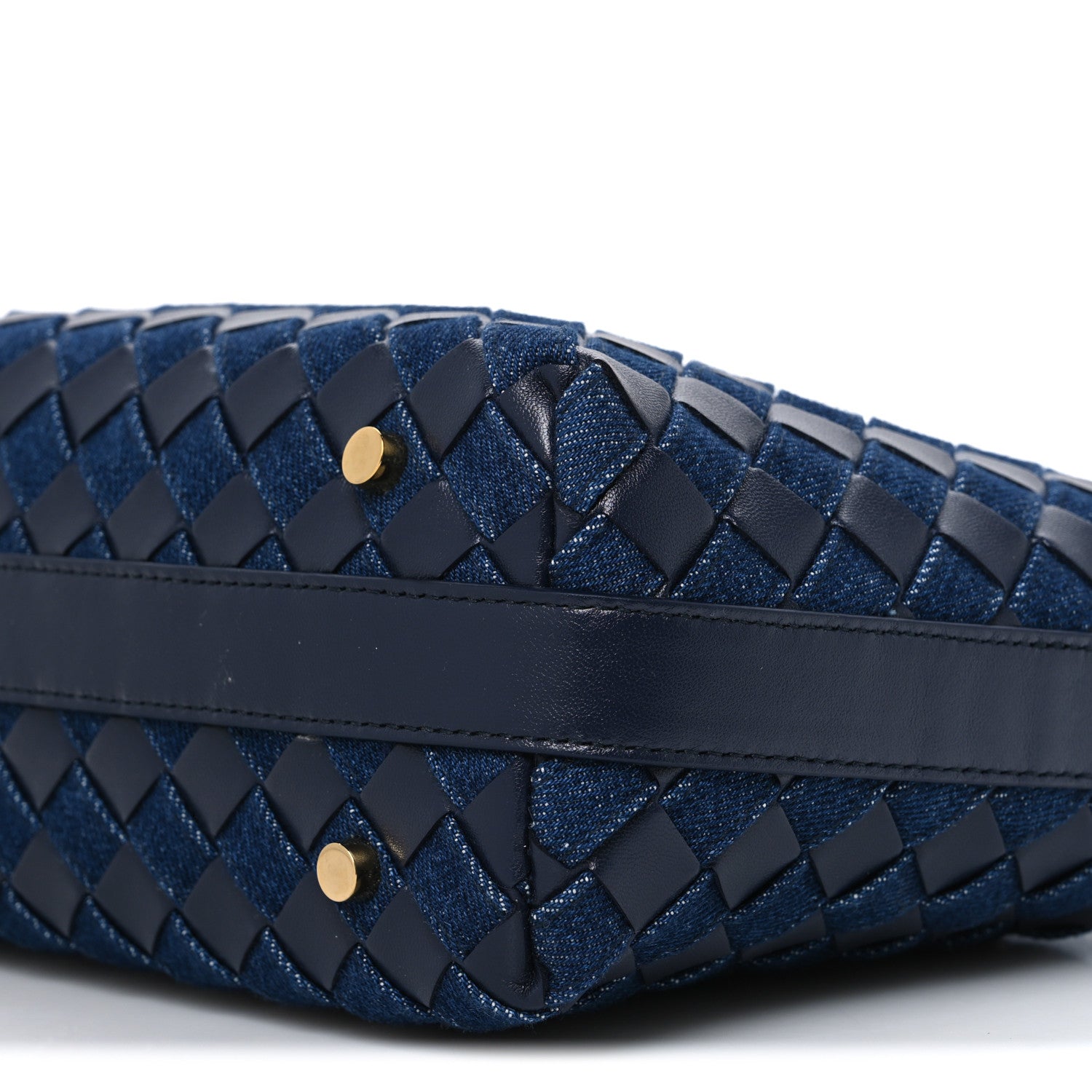 Bottega Veneta Nappa Denim Intrecciato Mini Wallace Abyss Indigo