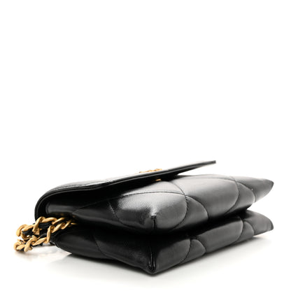 Chanel Lambskin Quilted 19 Flap Clutch Black 5 of 12