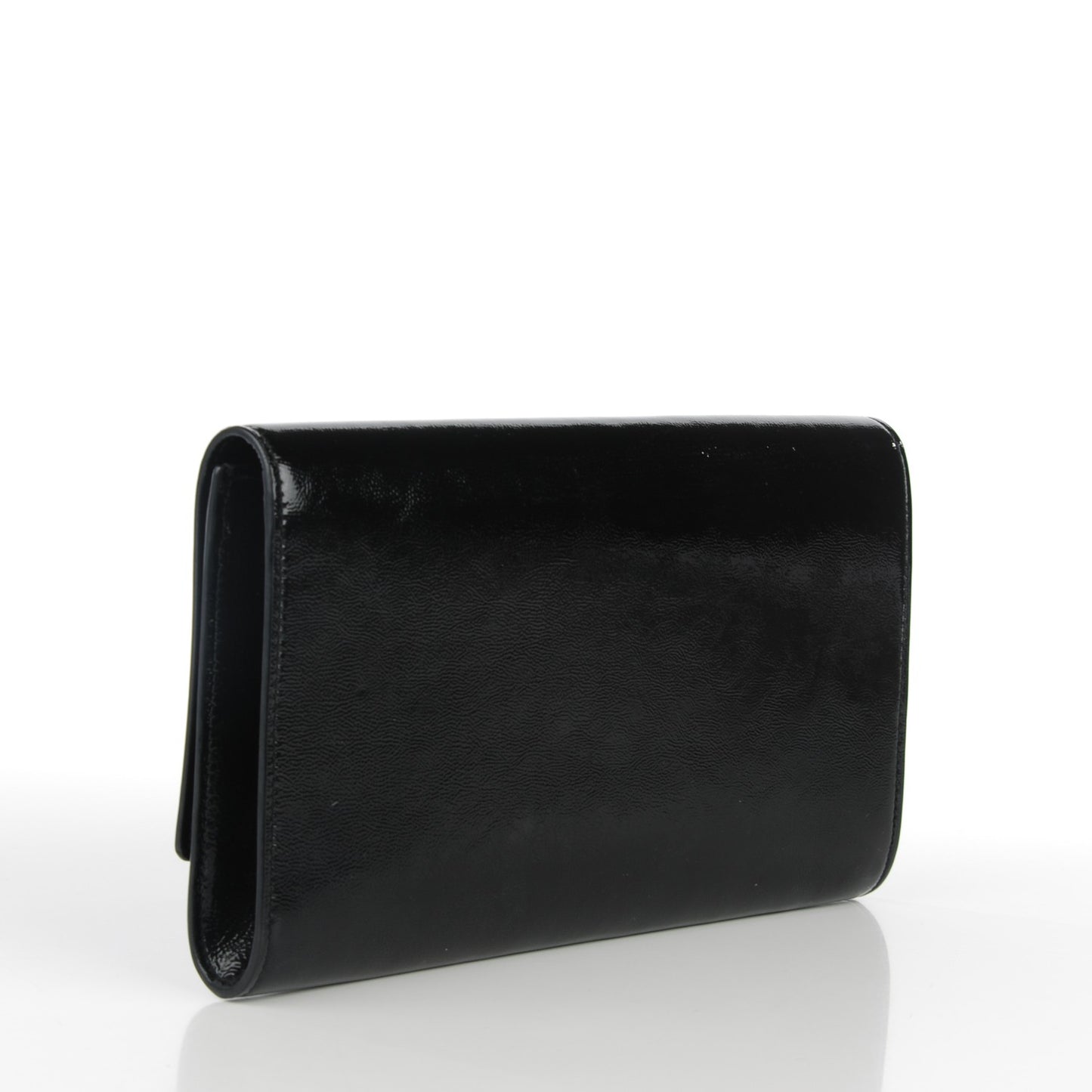 Textured Patent Monogram Large Belle De Jour Clutch Black