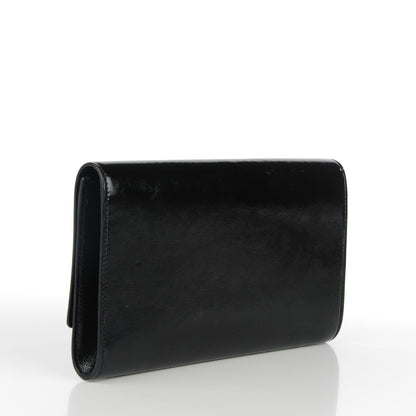 Saint Laurent Textured Patent Monogram Large Belle De Jour Clutch Black 3 of 7