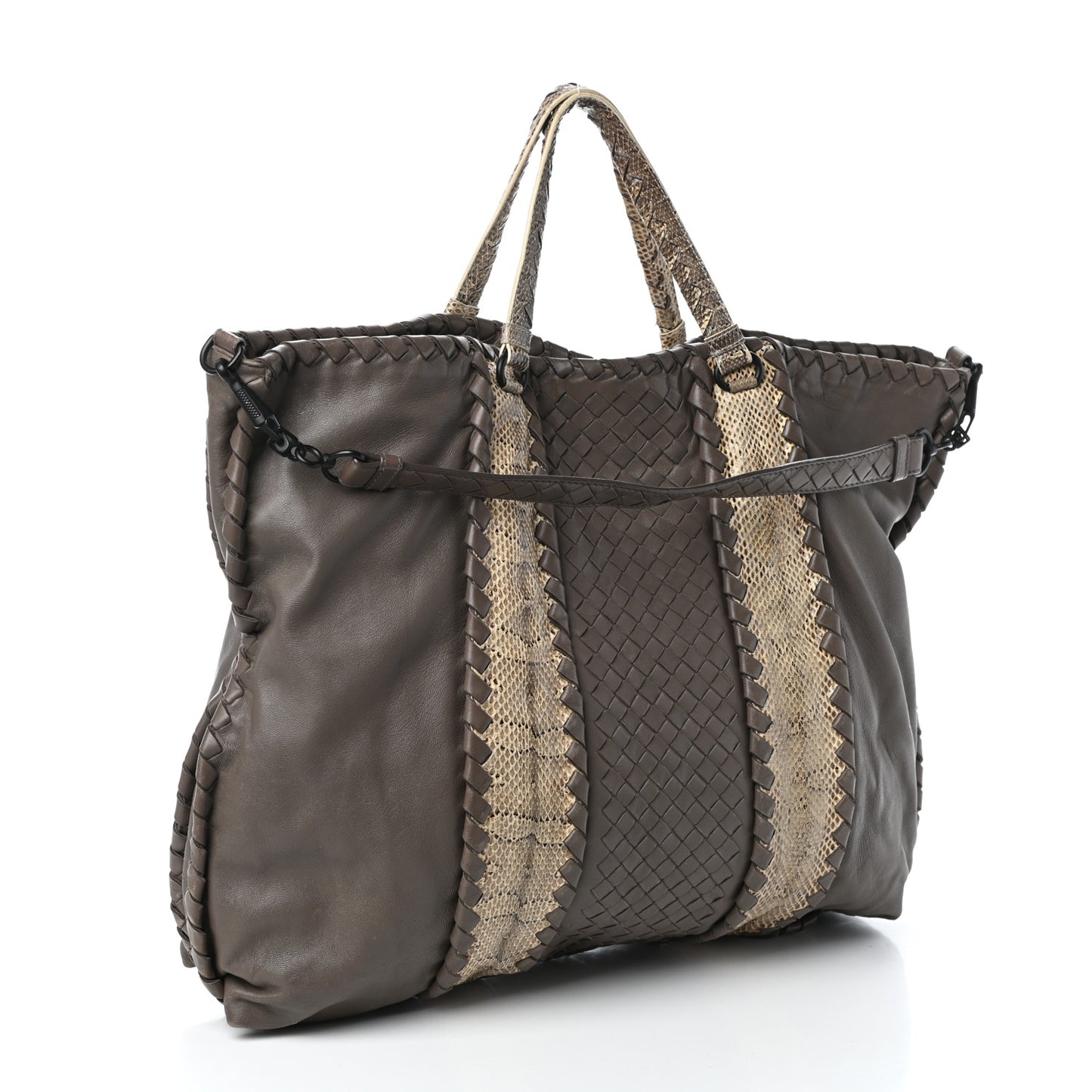 Nappa Intrecciato Ayers Convertible Tote Grey
