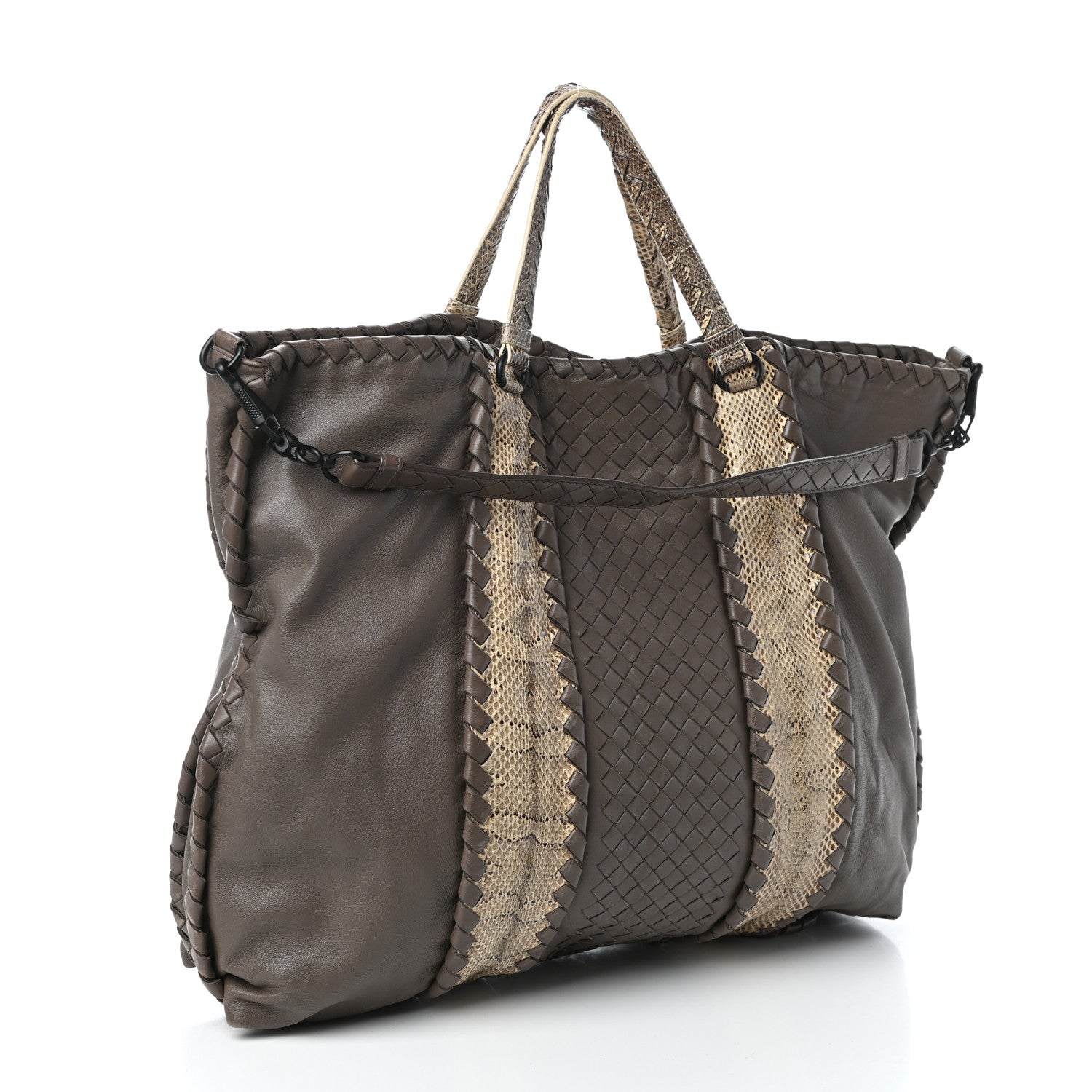 Bottega Veneta Nappa Intrecciato Ayers Convertible Tote Grey 3 of 8
