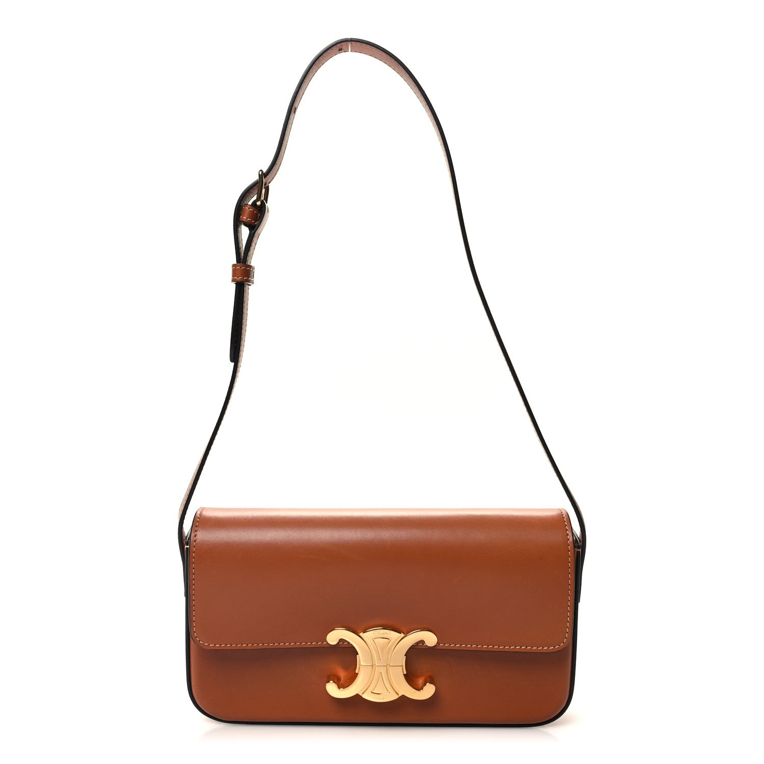 Celine Natural Calfskin Triomphe Shoulder Bag Tan 1 of 12