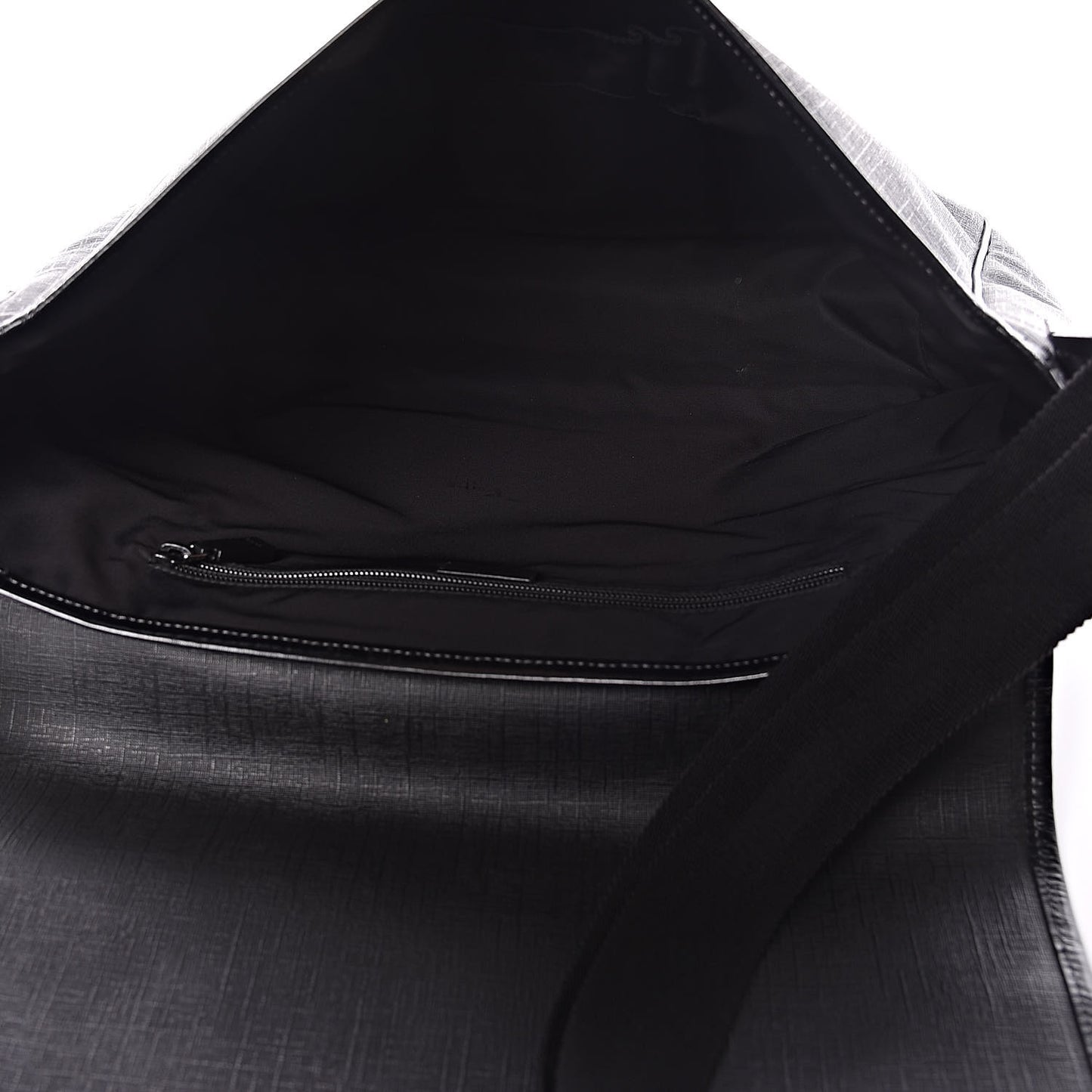 Coated Canvas Interlocking G Large Flap Messenger Bag Black