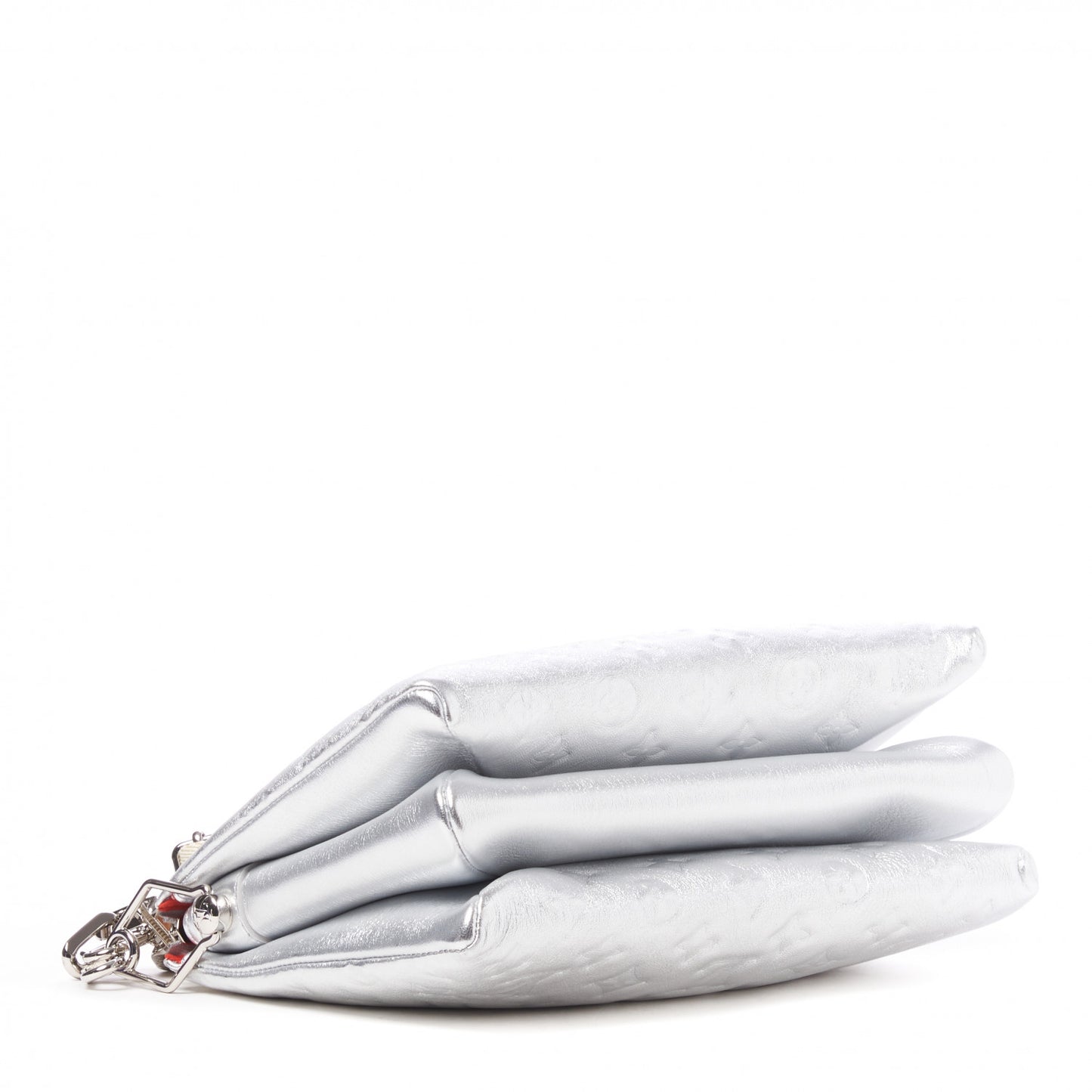 Metallic Lambskin Embossed Monogram Coussin PM Silver