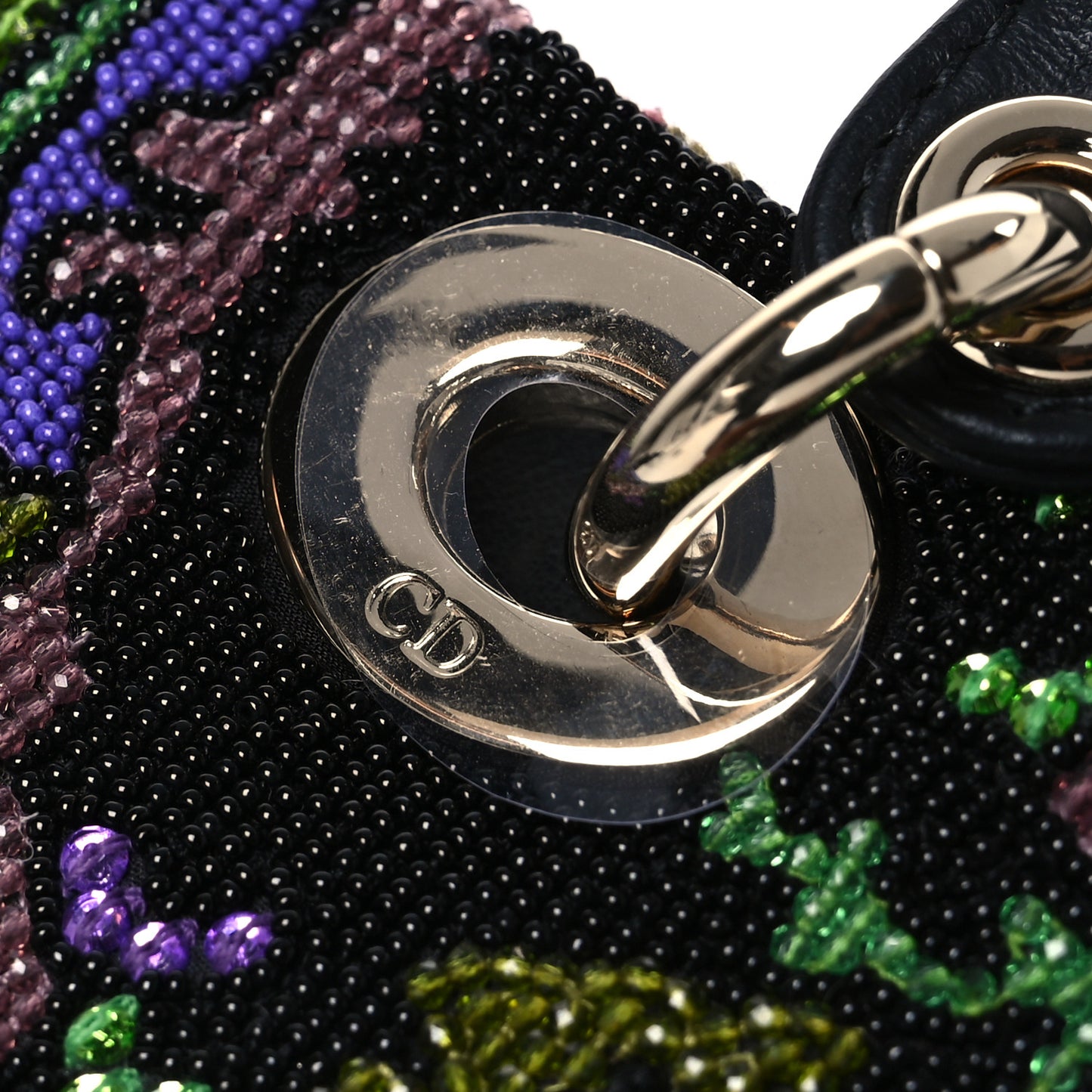 Lambskin Sequin Bead India Embroidered Lady D-Joy Black Multicolor