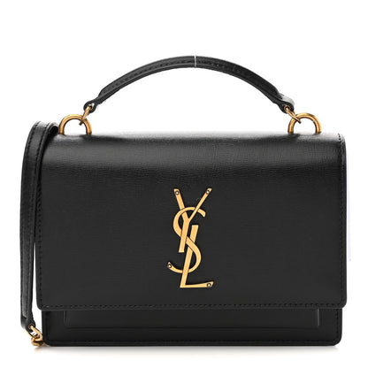 Saint Laurent Calfskin Monogram Sunset Chain Wallet Black 1 of 9