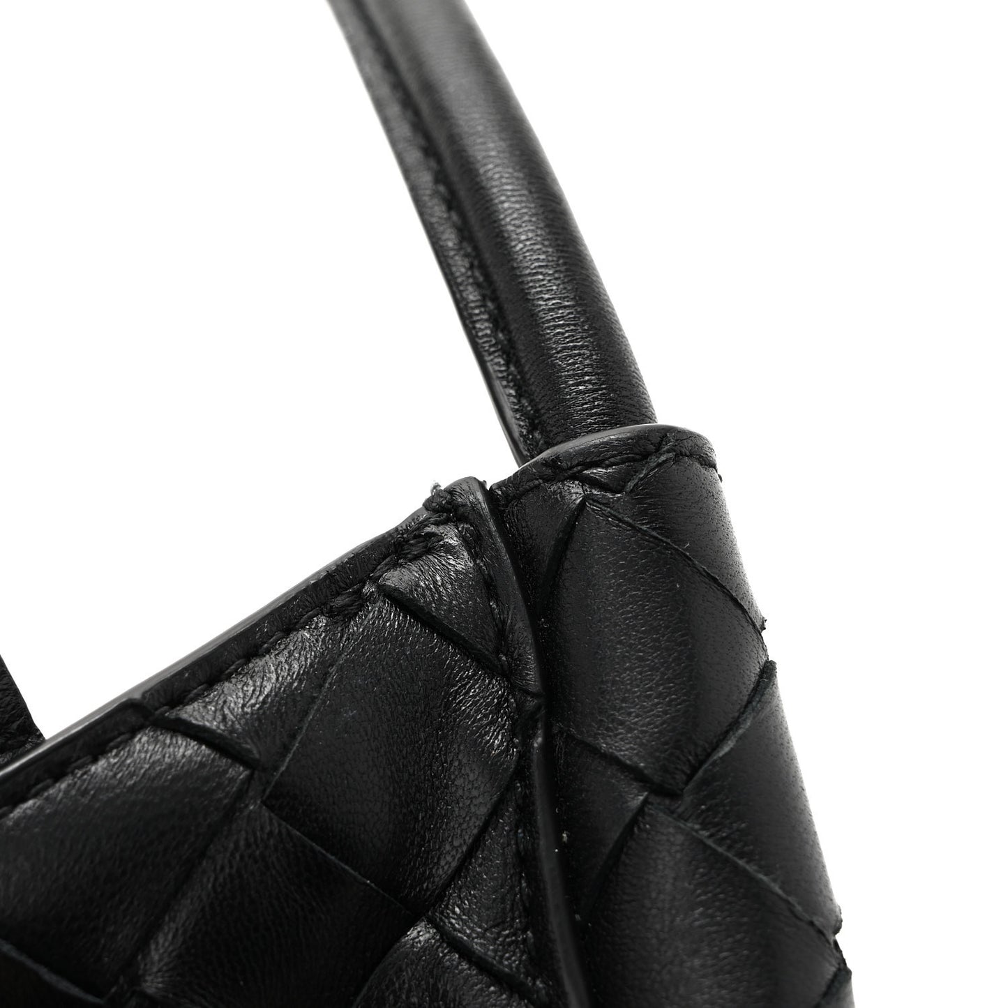 Nappa Intrecciato Mini Solstice Shoulder Bag Black
