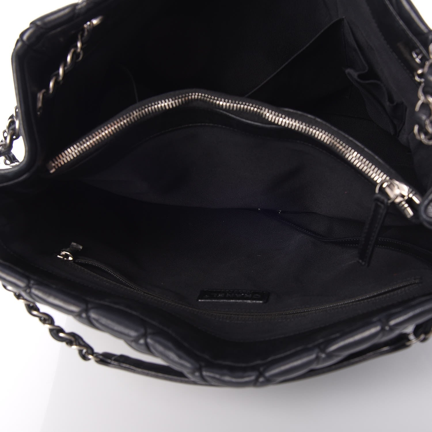 Chanel Lambskin Quilted Medium New Bubble North South Tote Black 5 of 9