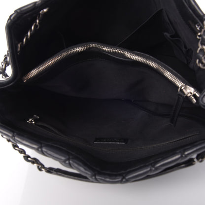 Chanel Lambskin Quilted Medium New Bubble North South Tote Black 5 of 9