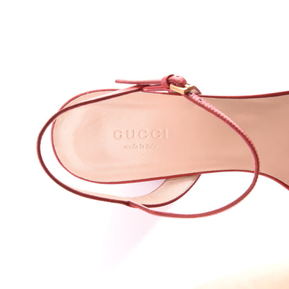Gucci Lifford Calfskin GG Marmont Ankle Wrap 75mm Sandals 39.5 Hibiscus Red 7 of 8