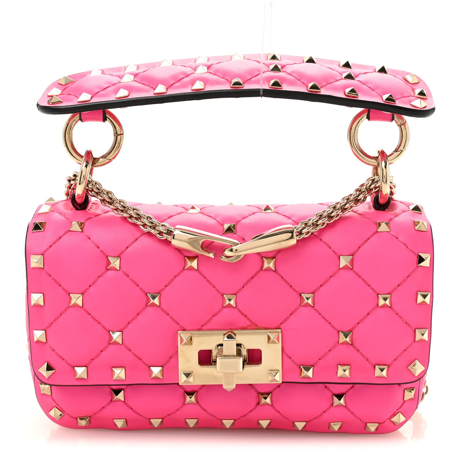 Valentino Garavani Calfskin Mini Rockstud Spike Shoulder Bag Azalea 1 of 9