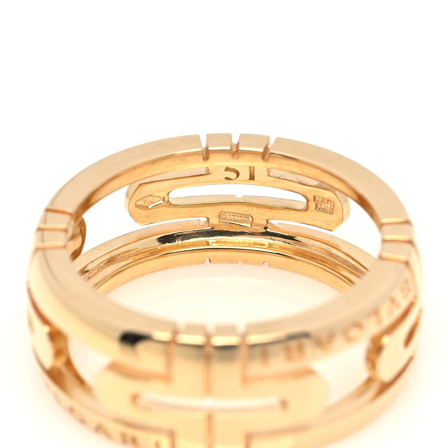 Bulgari 18K Yellow Gold Parentesi Openwork Ring 51 5.75 4 of 5