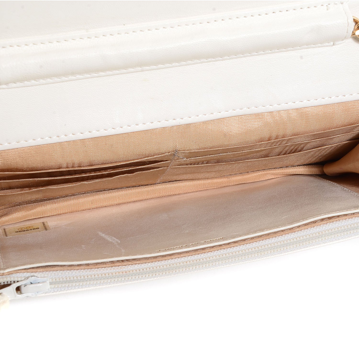 Chanel Caviar Timeless CC Wallet on Chain WOC White 5 of 8