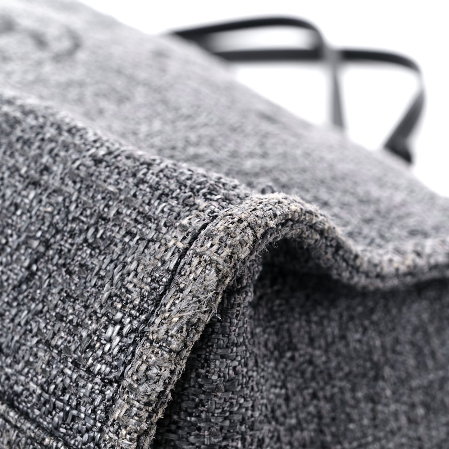 Woven Straw Raffia Small Deauville Tote Charcoal