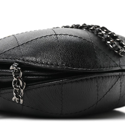 Chanel Aged Calfskin Quilted Small Gabrielle Bucket Black 9 of 10