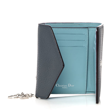 Christian Dior Bullcalf Diorissimo Medium Envelope Wallet Grey Blue 5 of 11
