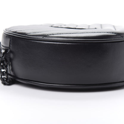 Saint Laurent Calfskin Matelasse Chevron Round Vinyle Camera Bag Black 9 of 10