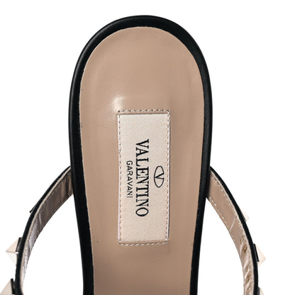 Valentino Garavani Calfskin Rockstud 60mm Caged Slide Sandals 38.5 Black 7 of 9