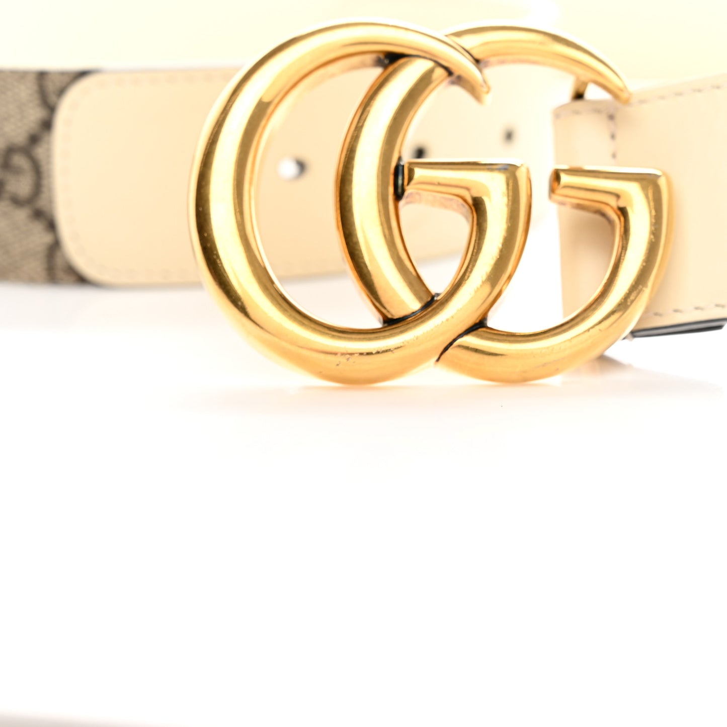 GG Supreme Monogram Matte Plutone Calfskin Double G 40mm Belt 100 40 Beige Ebony Mystic White