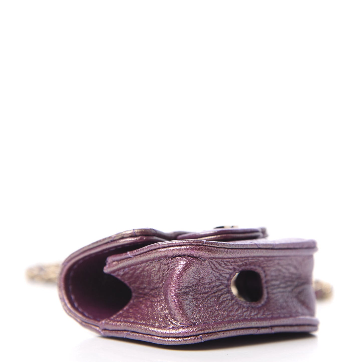 Iridescent Lambskin Quilted Airpods Pro Case Purple