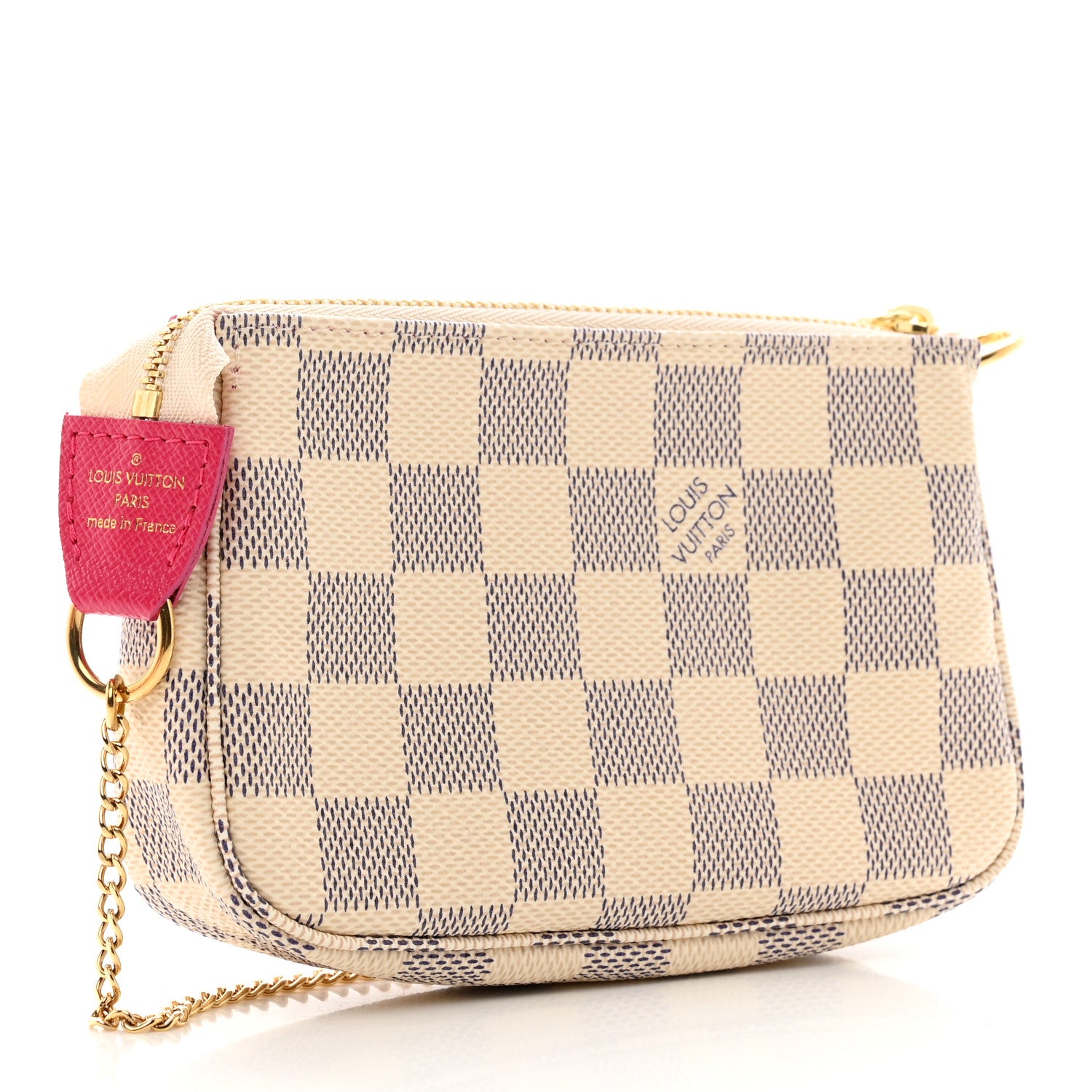 Louis Vuitton Damier Azur 2021 Christmas Animation Hollywood Mini Pochette Accessories Fuchsia 3 of 8