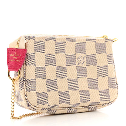 Louis Vuitton Damier Azur 2021 Christmas Animation Hollywood Mini Pochette Accessories Fuchsia 3 of 8