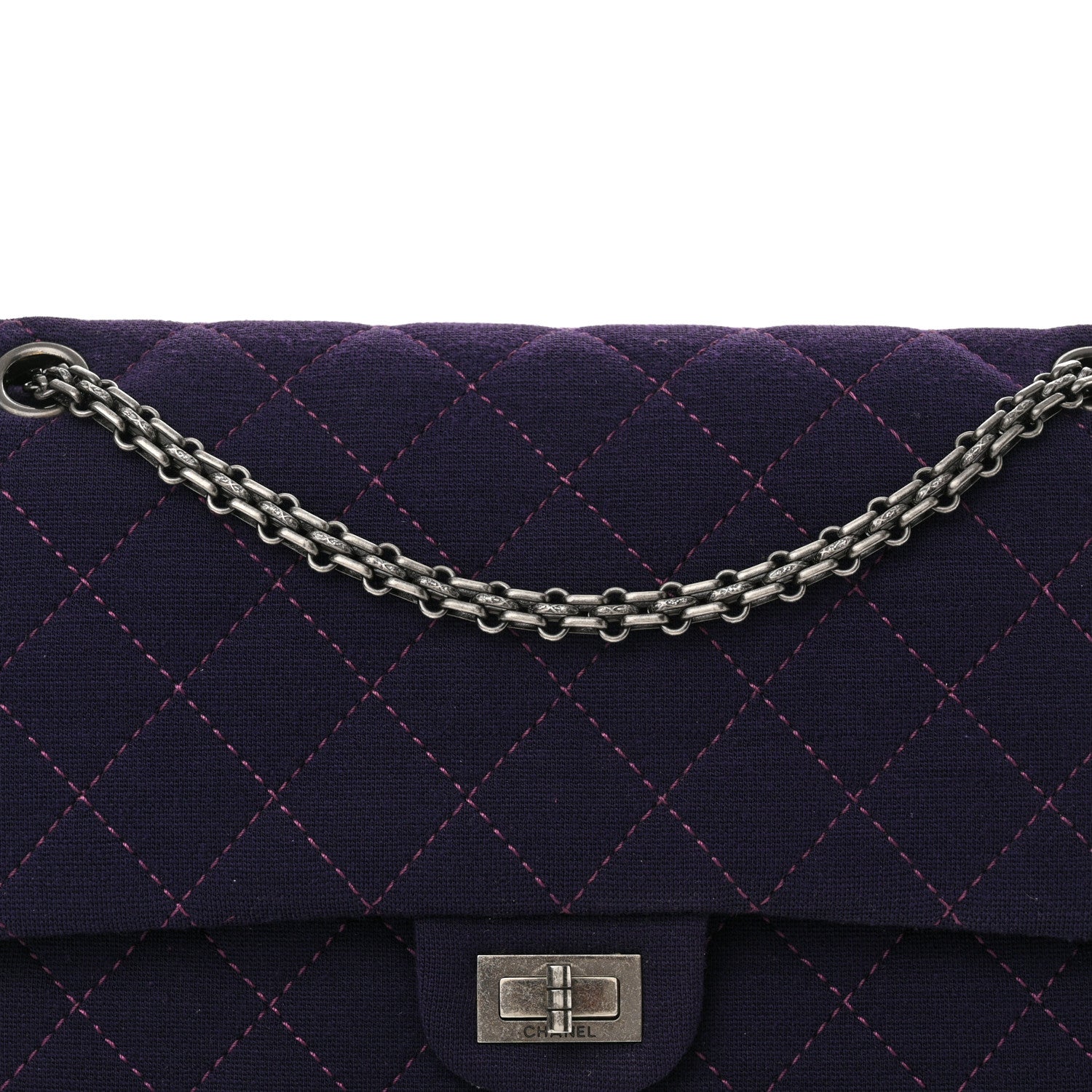 Chanel Jersey Quilted 2.55 Reissue 226 Flap Purple 8 of 10