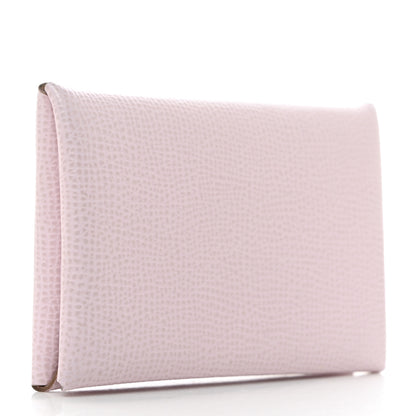 Hermes Epsom Calvi Card Case Mauve Pale 3 of 9