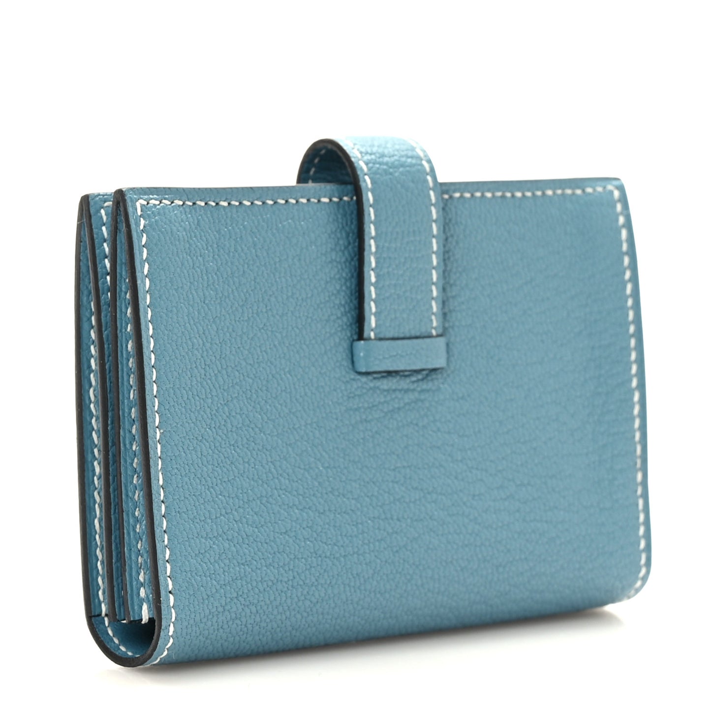 Chevre Mysore Bearn Card Holder Wallet New Bleu Jean