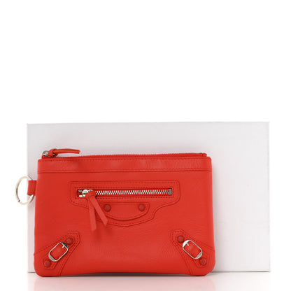 Balenciaga Matte Goatskin Rubber Covered Classic Hardware Small Pouch Rouge Coquelicot 9 of 9