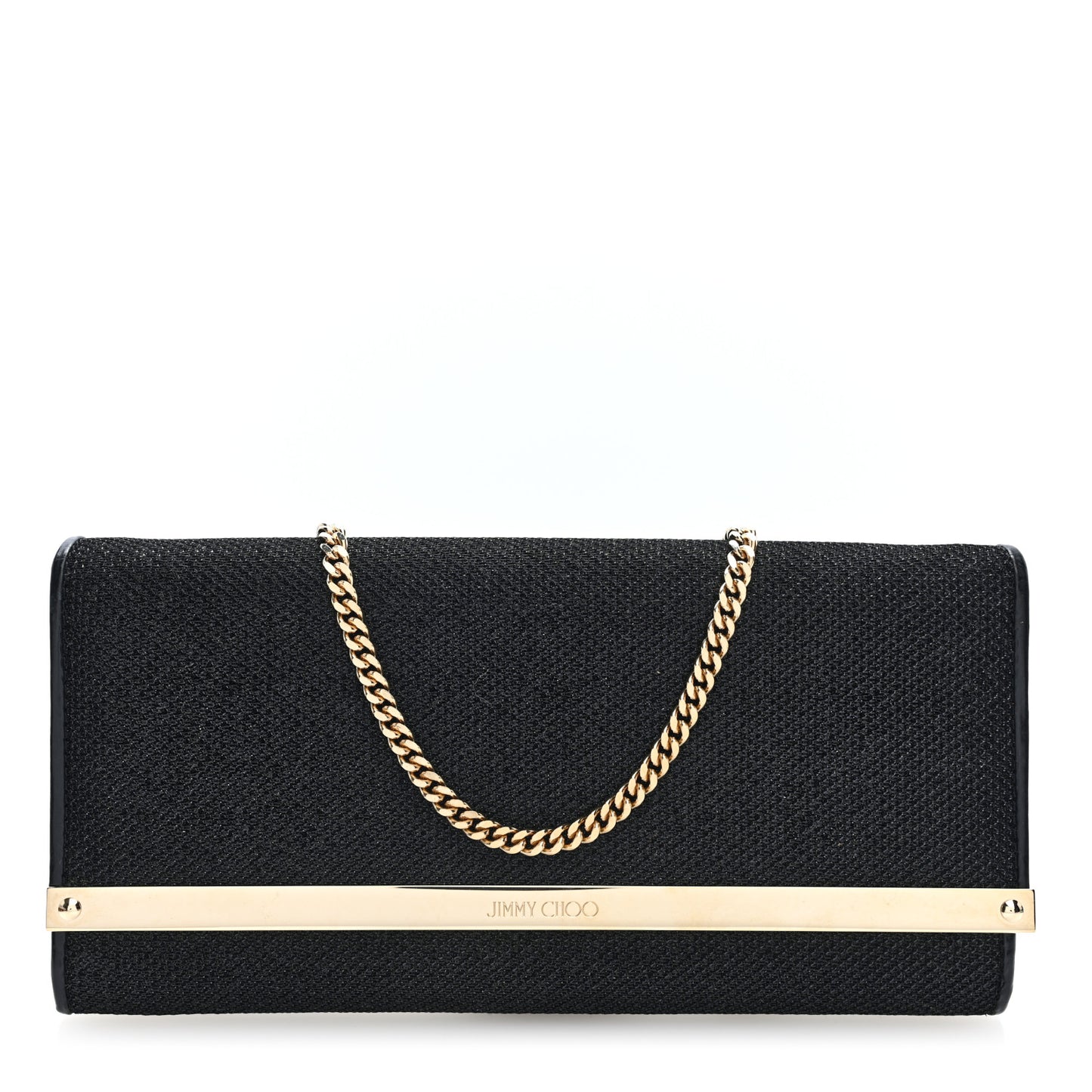 Canvas Glitter Milla Wallet on Chain Black