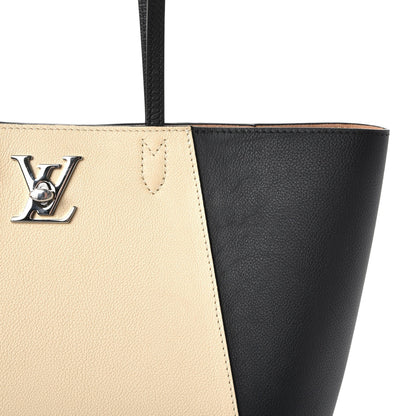 Louis Vuitton Calfskin Lockme Cabas Vanille Black 8 of 11