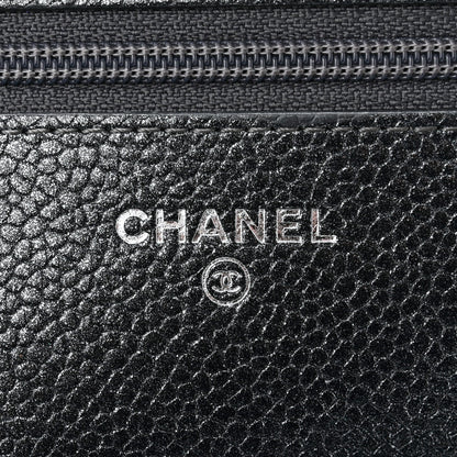 Chanel Iridescent Caviar Quilted Wallet on Chain WOC Blue 6 of 12