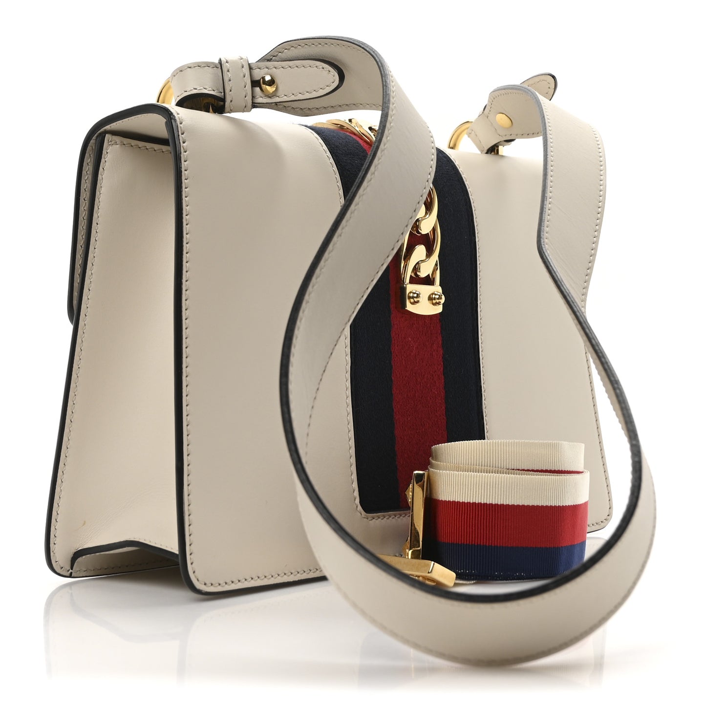 Calfskin Small Sylvie Shoulder Bag Off White