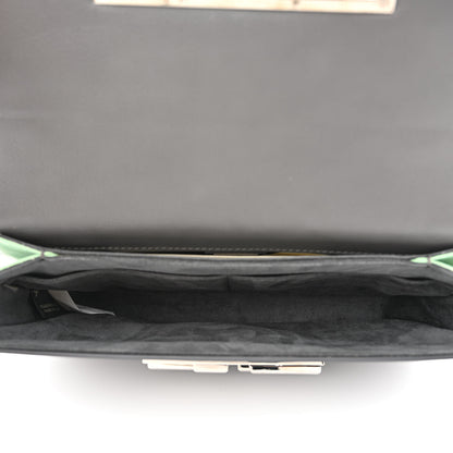 Fendi Vitello Dolce Crystal 3Baguette Shoulder Bag Blue Grey 5 of 13