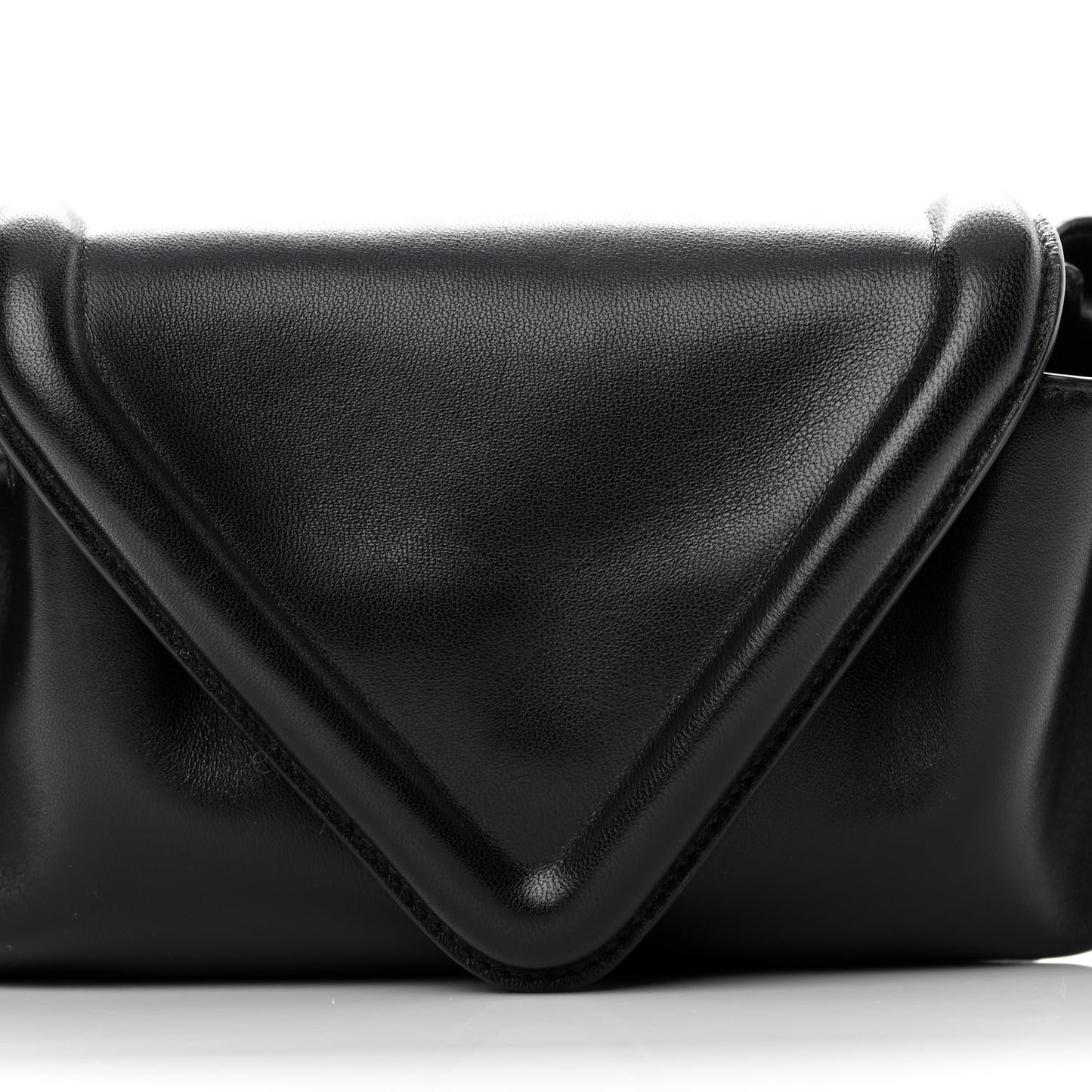 Lambskin Small Beak Triangle Flap Shoulder Bag Black