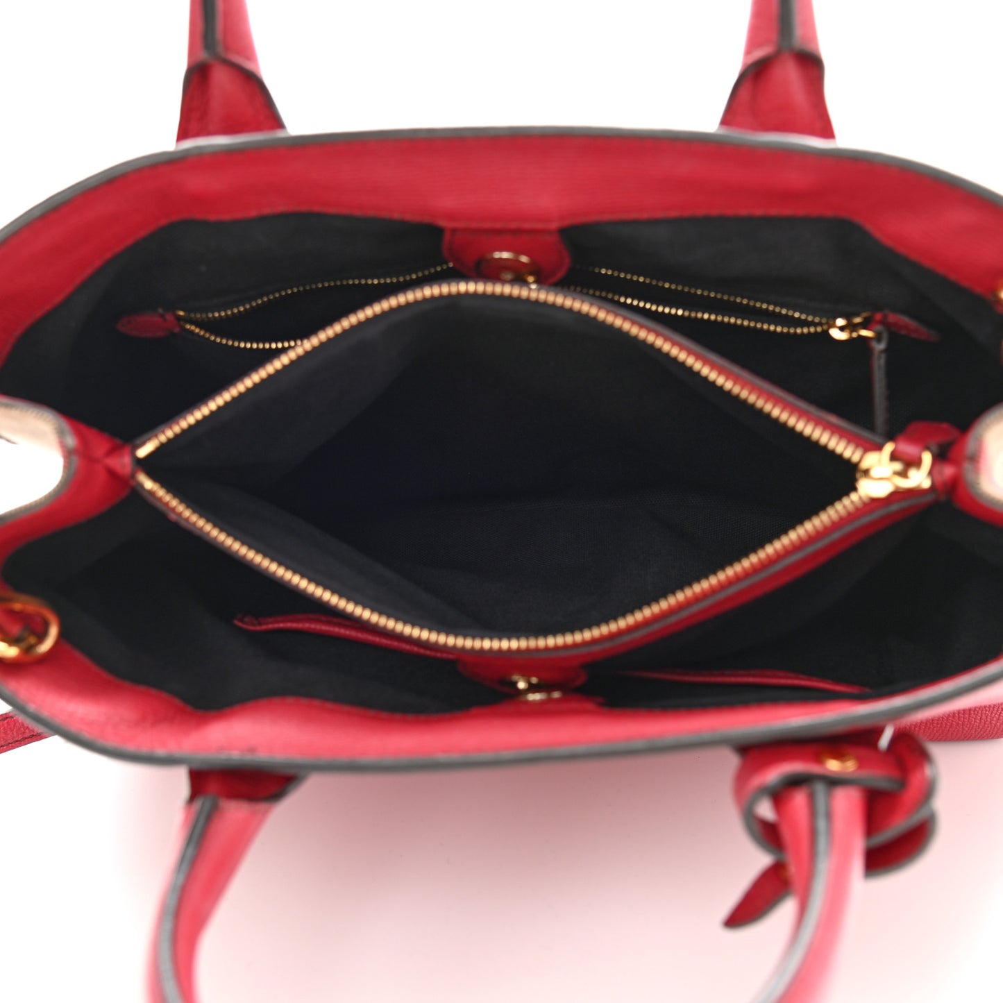 Grainy Calfskin House Check Medium Banner Tote Red