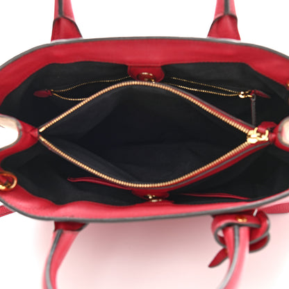 Burberry Grainy Calfskin House Check Medium Banner Tote Red 6 of 15