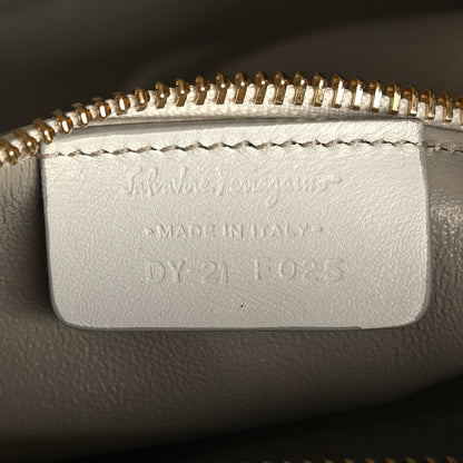 Salvatore Ferragamo Calfskin Perforated Fiamma Bag White 8 of 11