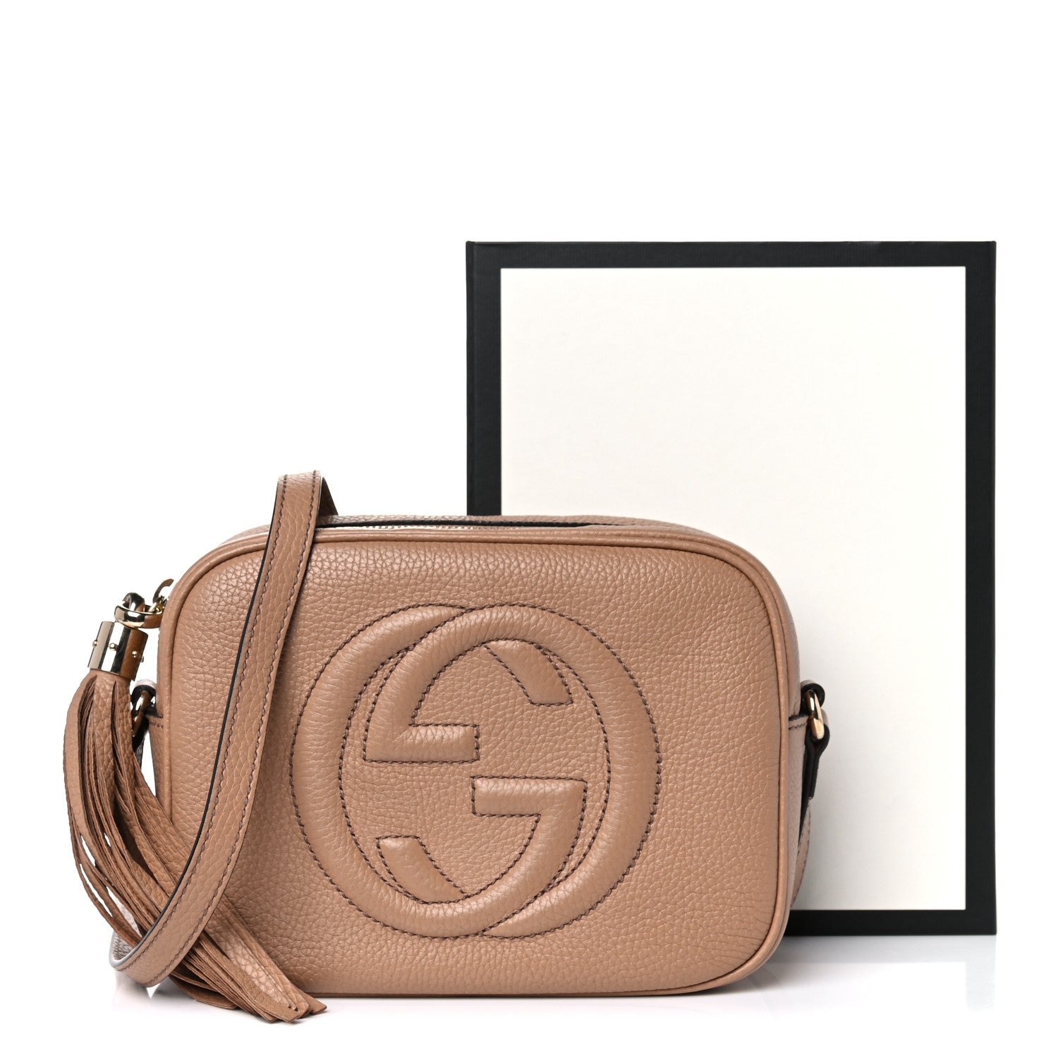 Gucci Pebbled Calfskin Small Soho Disco Bag Camelia 14 of 14