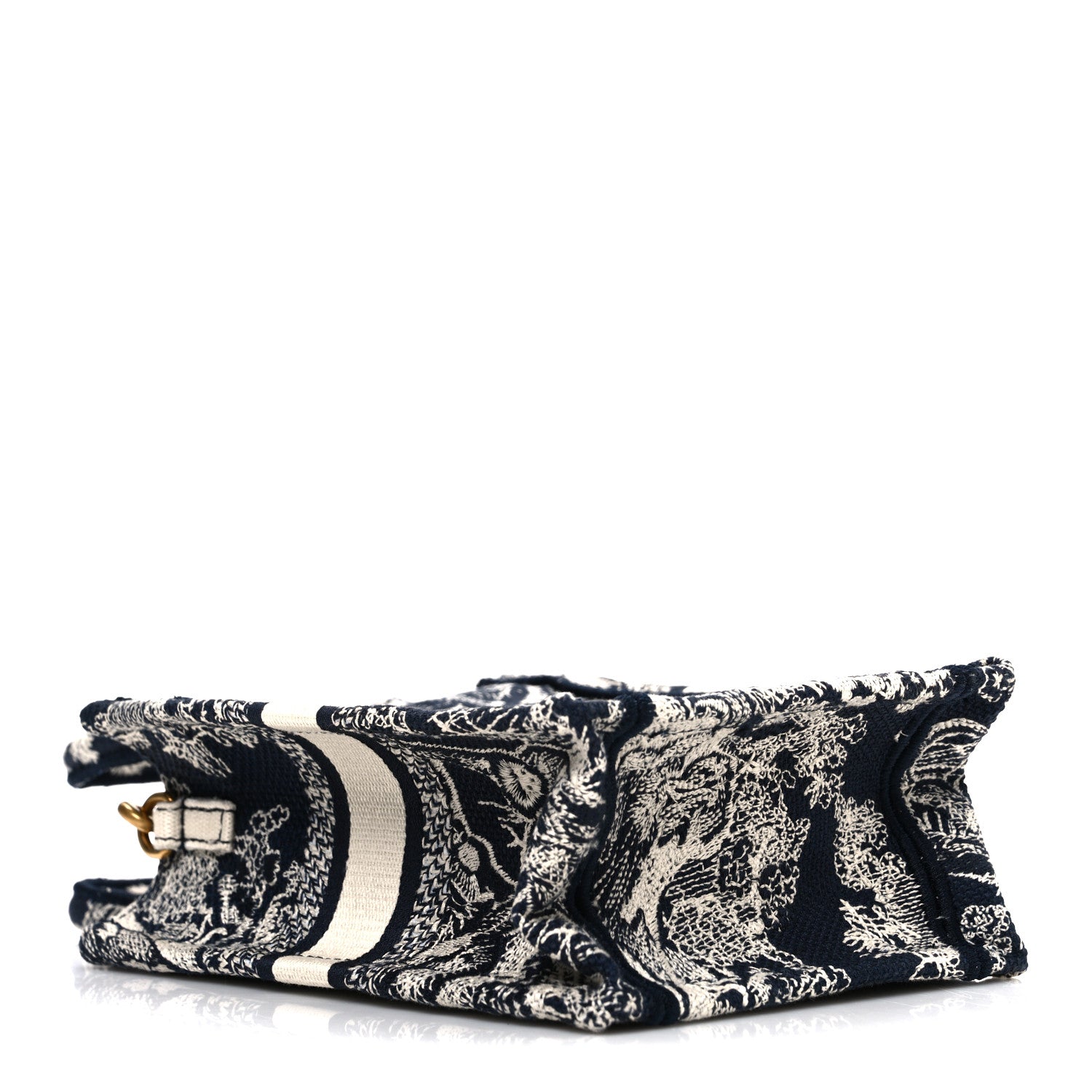Christian Dior Canvas Toile de Jouy Reverse Embroidered Mini Book Tote Phone Bag Blue 4 of 10