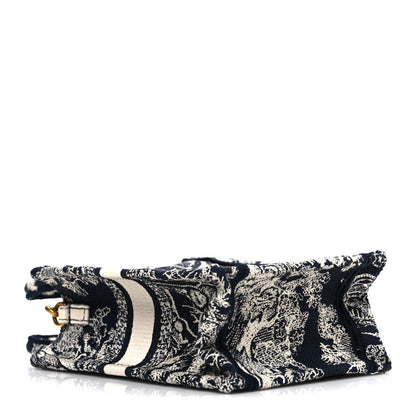Christian Dior Canvas Toile de Jouy Reverse Embroidered Mini Book Tote Phone Bag Blue 4 of 10