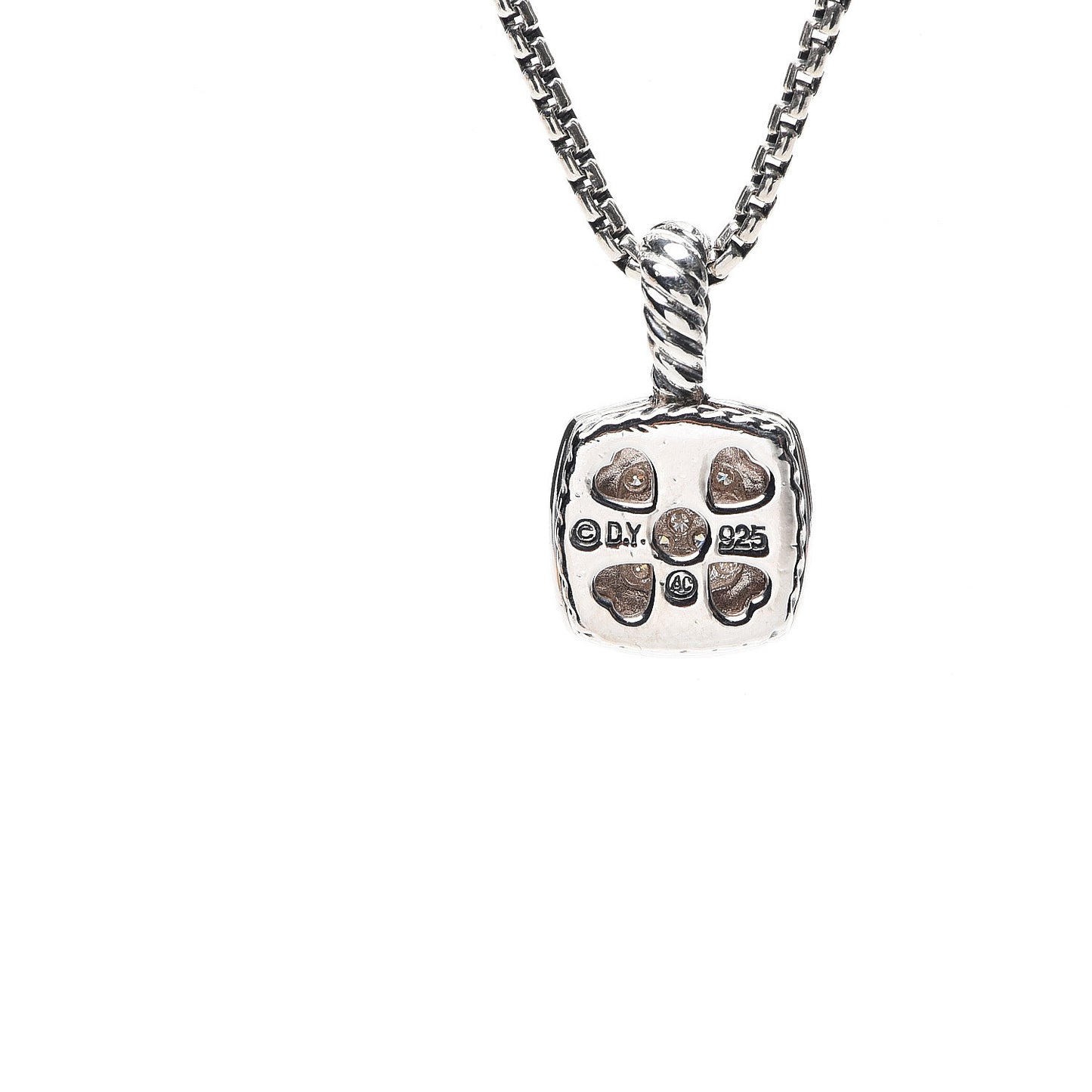 Sterling Silver Diamond Pave 7mm Petite Albion Pendant Necklace
