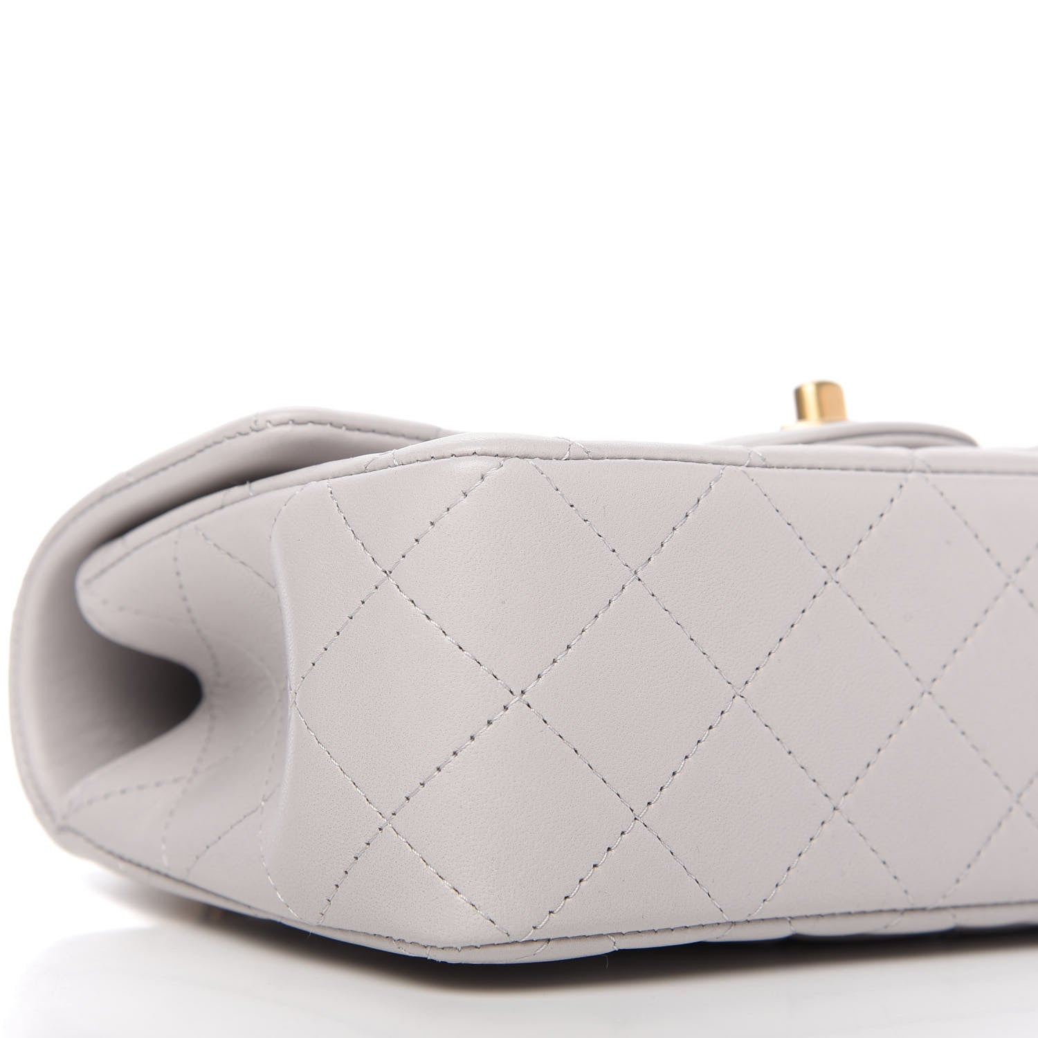 Chanel Lambskin Quilted Mini Top Handle Rectangular Flap Grey 6 of 11