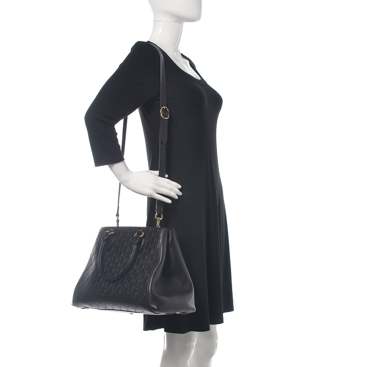 Soft Guccissima Signature Top Handle Tote Bag Black