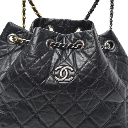 Chanel Aged Calfskin Quilted Small Gabrielle Backpack Black 7 of 9